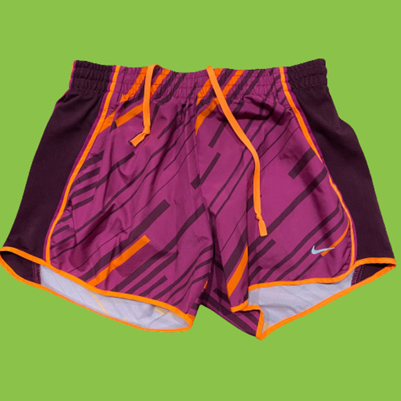 Nike Dri Fit Running Workout Magenta Orange Short Shorts Women's Size Small - Picture 1 of 7